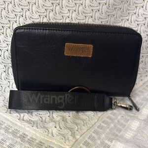Wrangler Black Wallet with Brown Accent
